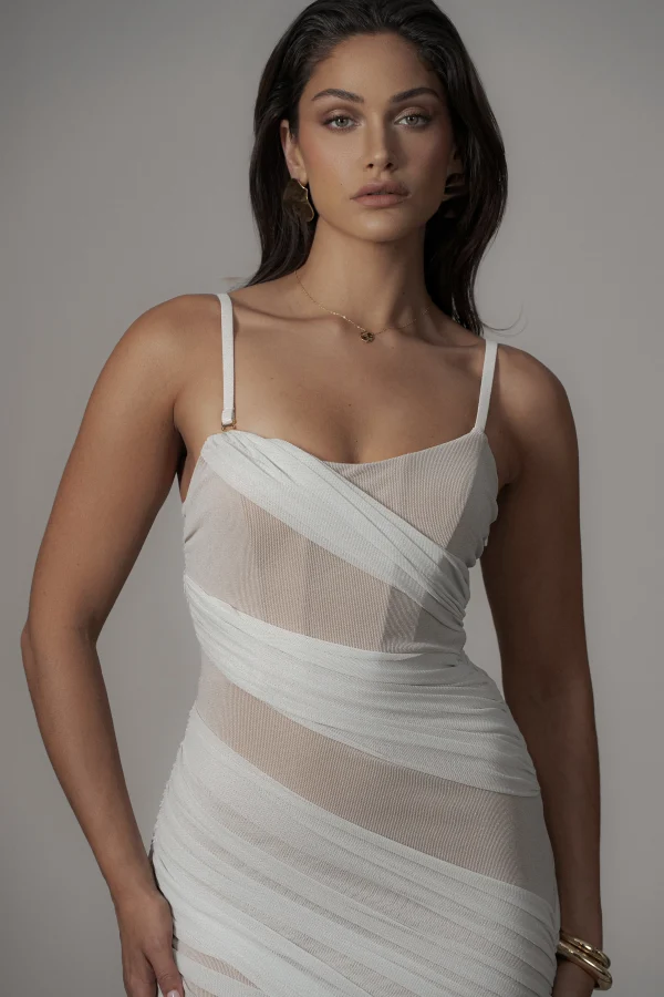 JLUXLABEL Ivory Catalina Lurex Knit Maxi Dress
