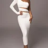 JLUXLABEL Ivory Chase The Night One Shoulder Dress