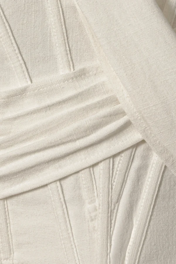 JLUXLABEL Ivory Coastal Bliss Linen Bustier