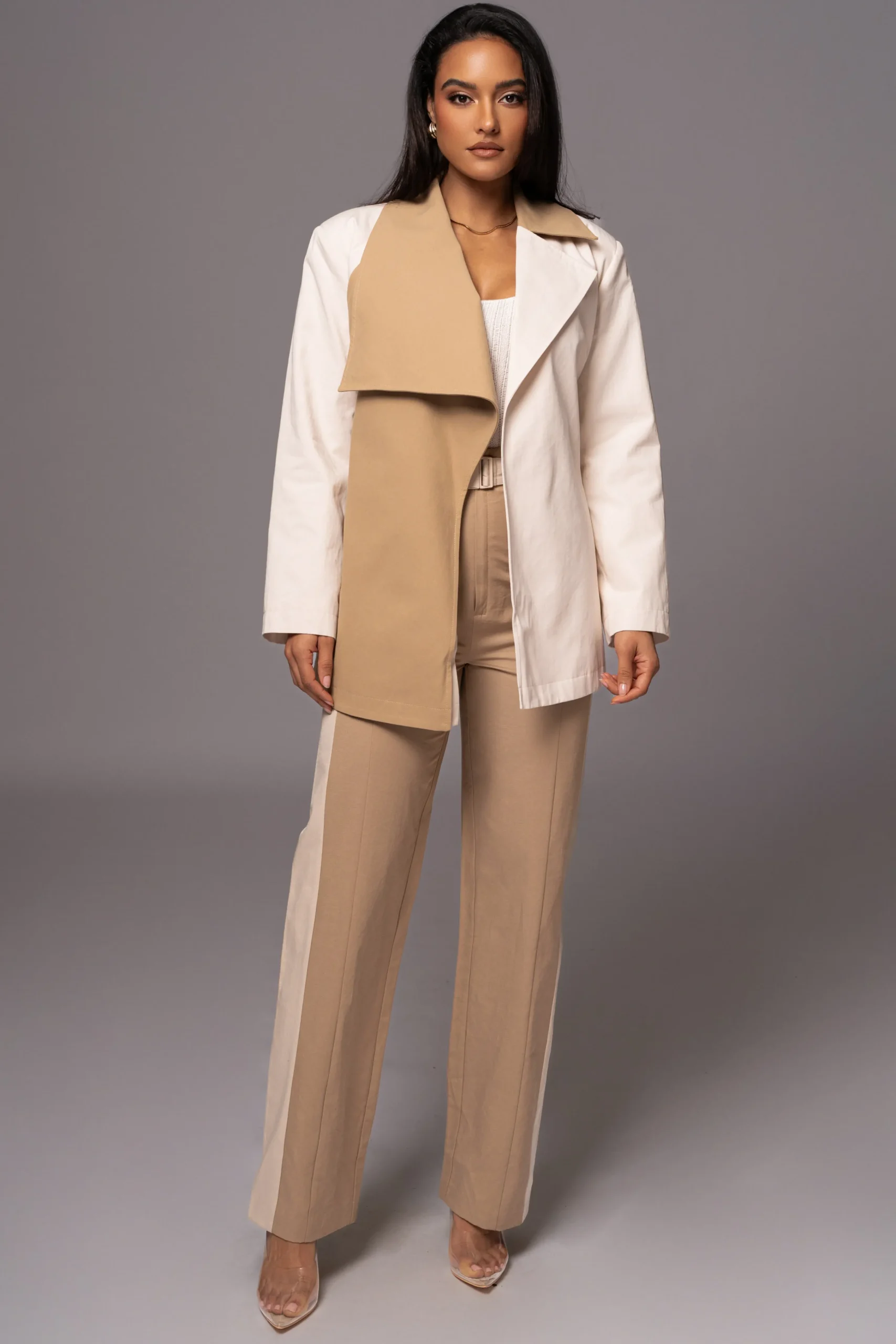 ivory_color_block_summit__2.webp JLUXLABEL Ivory Color Block Summit Belted Jacket
