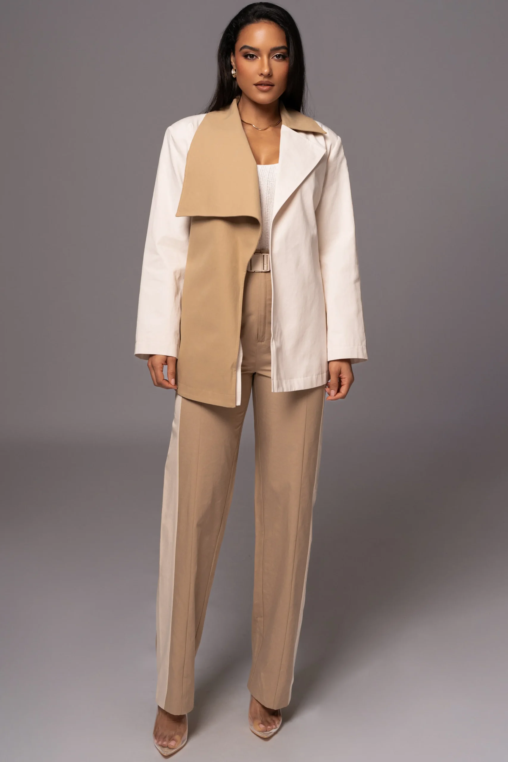 ivory_color_block_summit__5.webp JLUXLABEL Ivory Color Block Summit Belted Jacket