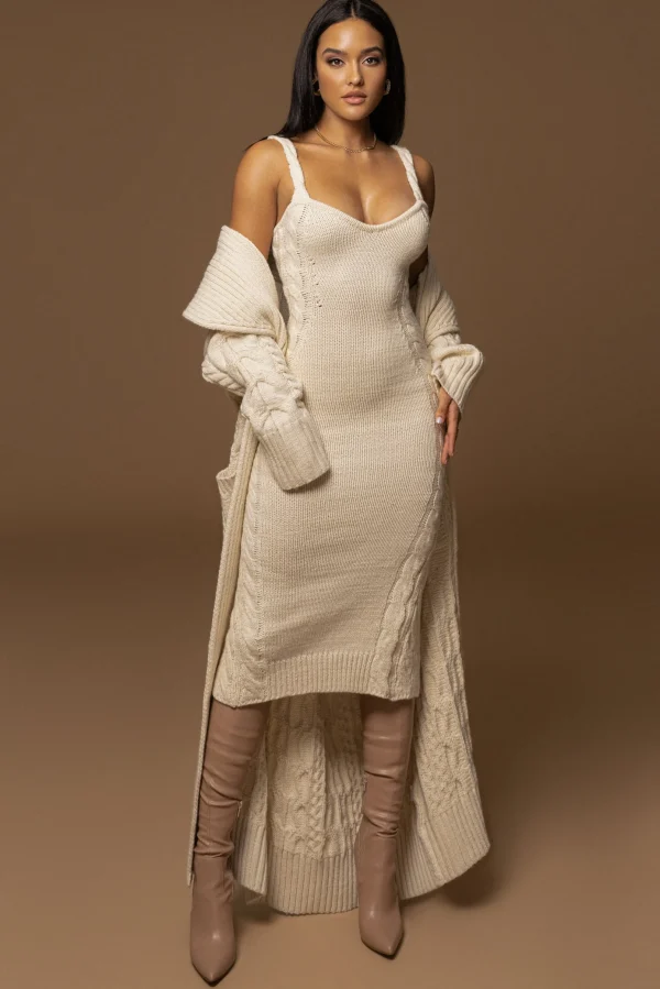 JLUXLABEL Ivory Daria Sweater Knit Dress