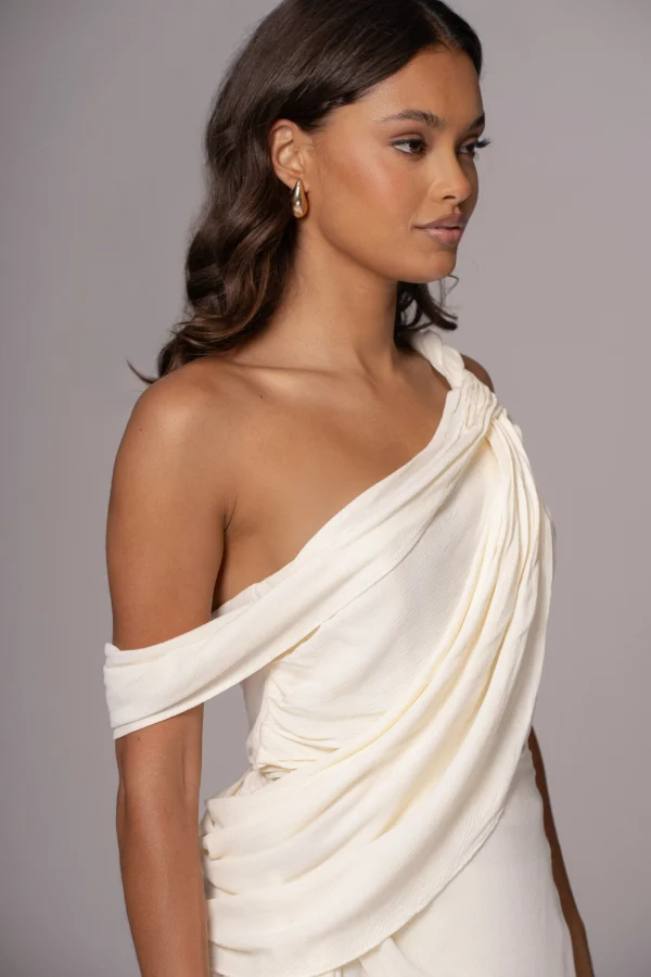 JLUXLABEL Ivory Diosa Drape Top