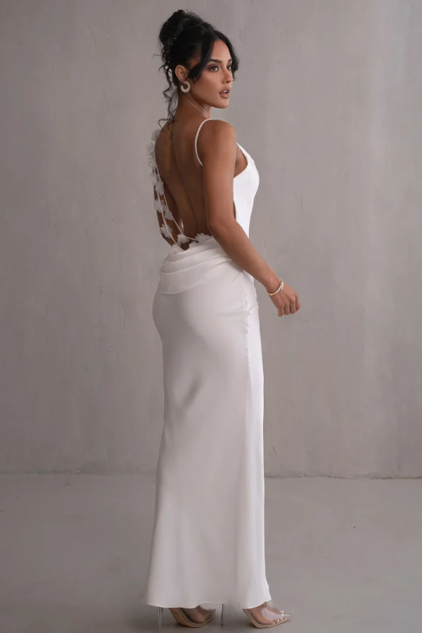 JLUXLABEL Ivory Down The Aisle Satin Gown