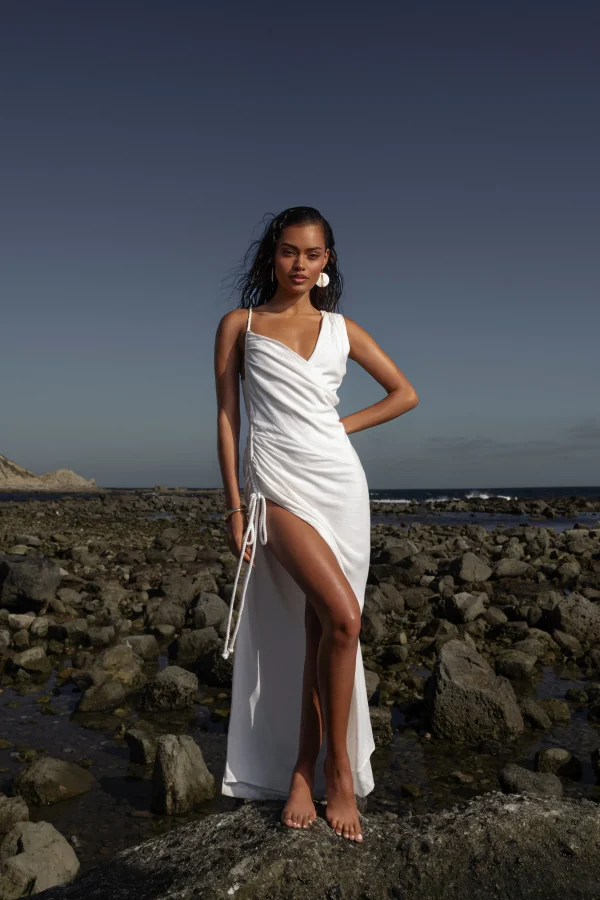 JLUXLABEL Ivory Dreaming Of Summer Linen Dress