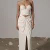 JLUXLABEL Ivory Dreamland Linen Skirt