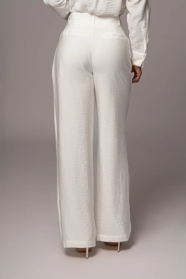JLUXLABEL Ivory Drew Crinkled Trousers
