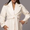 JLUXLABEL Ivory Fit For Success Boucle Coat