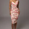 JLUXLABEL Ivory Floral Secret Meadow Midi Dress