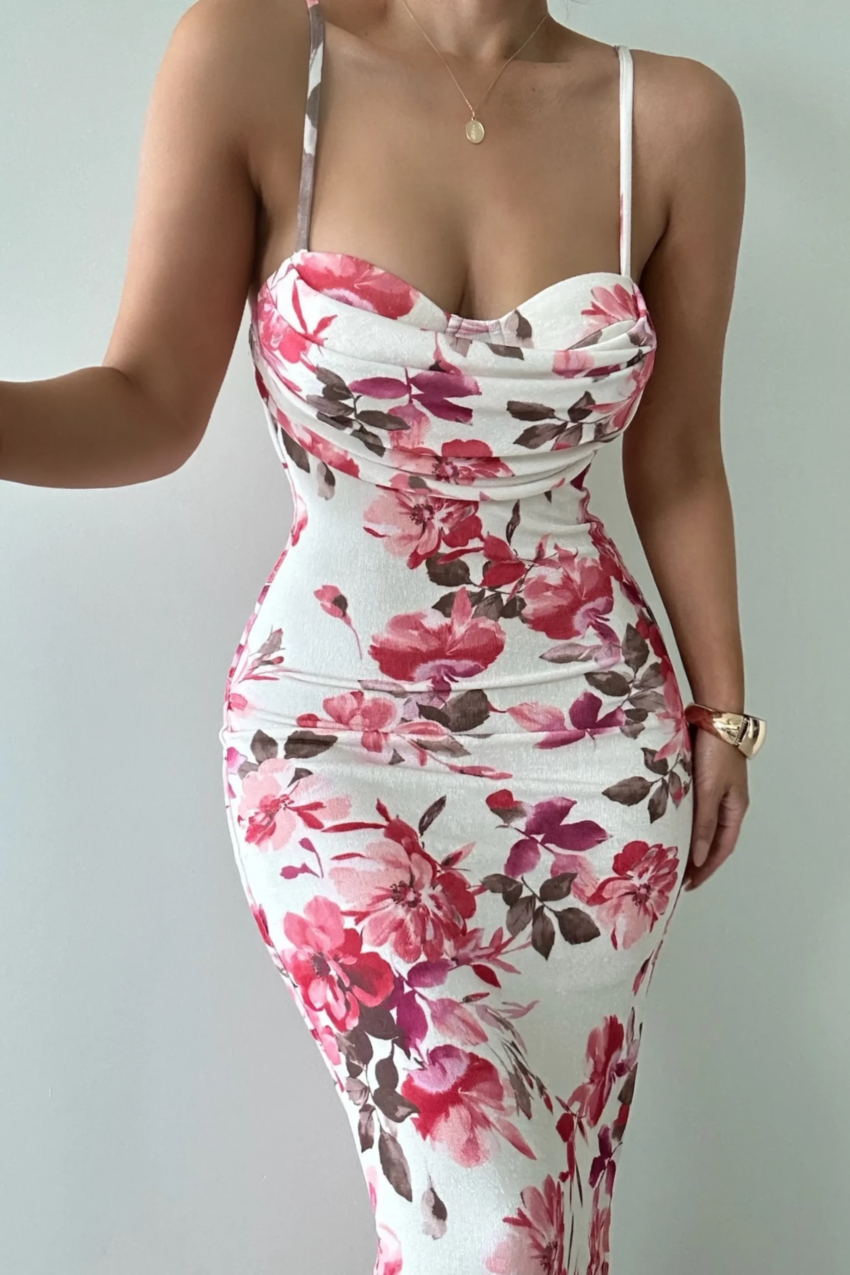 ivory_floral_slinky_visio_1.webp JLUXLABEL Ivory Floral Slinky Visions Of You Maxi Dress