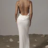 JLUXLABEL Ivory Getaway Linen Maxi Dress