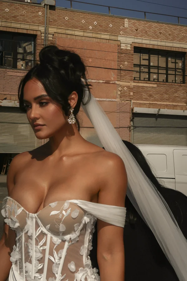 JLUXLABEL Ivory Infinite Love Satin Gown