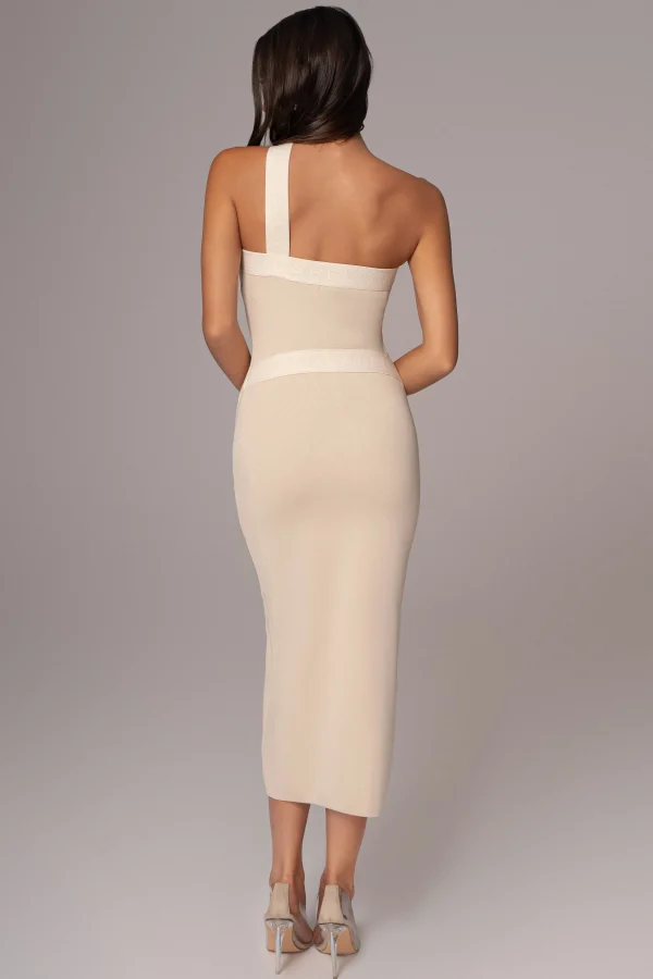JLUXLABEL Ivory Ivone Asymmetrical Midi Dress