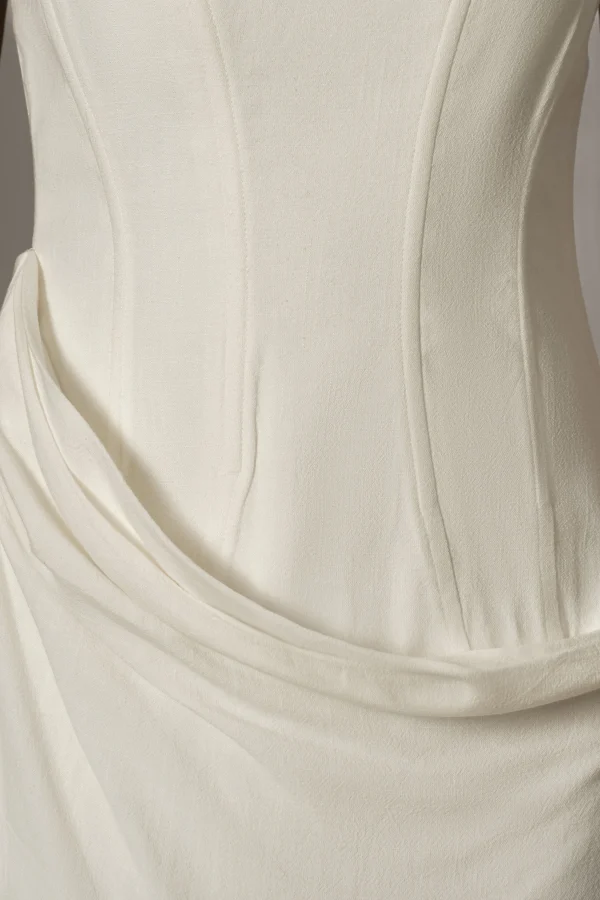JLUXLABEL Ivory Journey Linen Maxi Dress