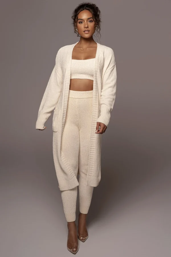 JLUXLABEL Ivory Juniper Chenille Sweater Pant