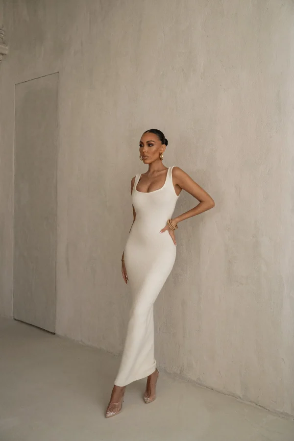 JLUXLABEL Ivory Karolina Knit Maxi Dress