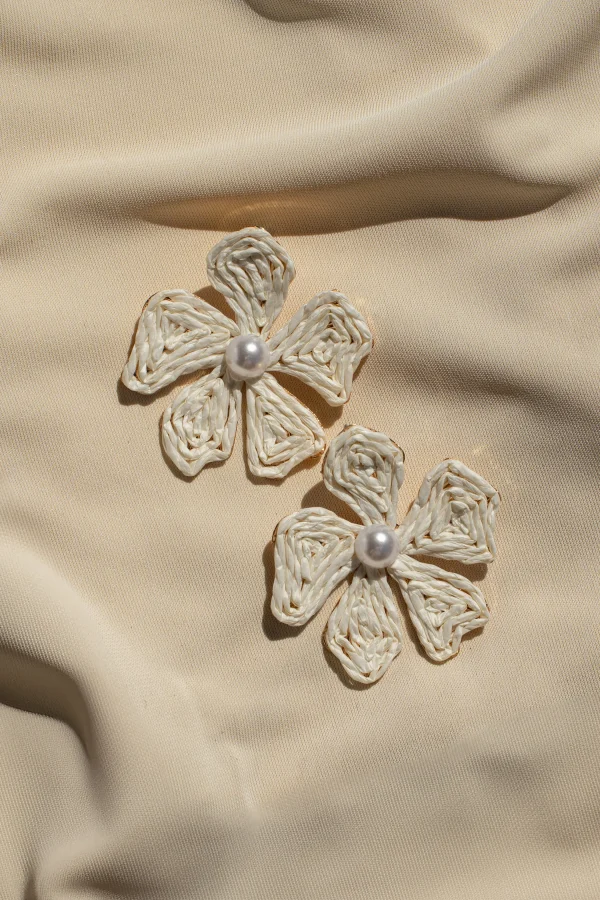 JLUXLABEL Ivory Lexa Flower Earrings