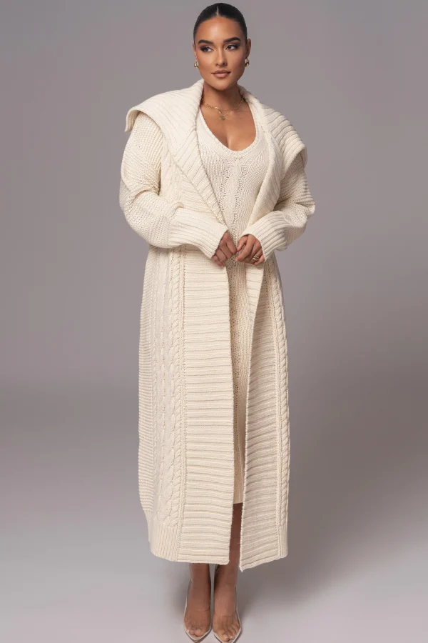 JLUXLABEL Ivory Malinda Sweater Knit Cardigan