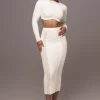 JLUXLABEL Ivory Moments Sweater Knit Skirt Set