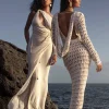 JLUXLABEL Ivory Odelia Crinkled Maxi Dress