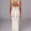 JLUXLABEL Ivory Sandy Shores Knit Midi Dress