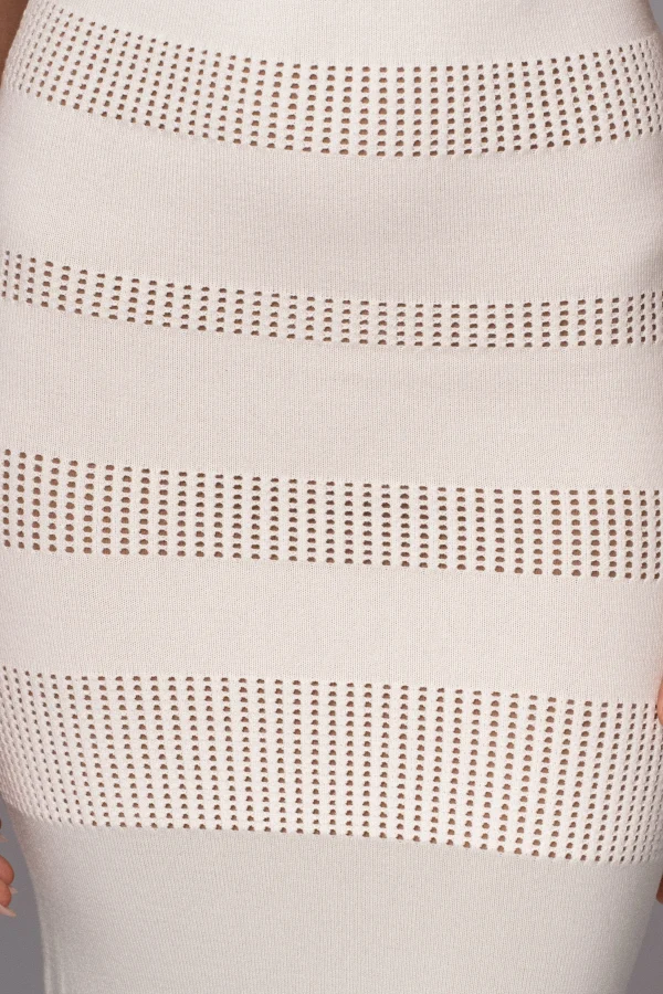 JLUXLABEL Ivory Sandy Shores Knit Midi Dress