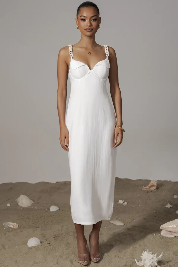 JLUXLABEL Ivory Secret Hideout Linen Dress