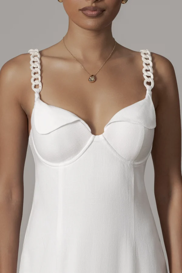 JLUXLABEL Ivory Secret Hideout Linen Dress