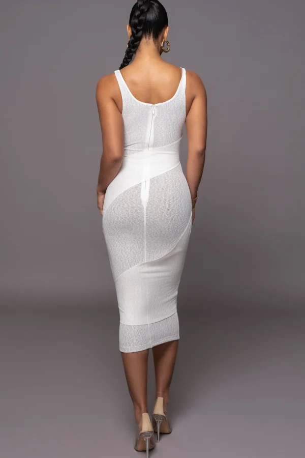 JLUXLABEL Ivory Shift Of Feelings Midi Dress