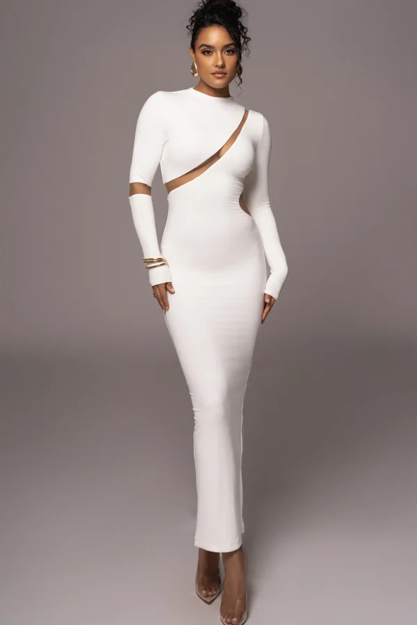 JLUXLABEL Ivory Show Stopper High Neck Dress