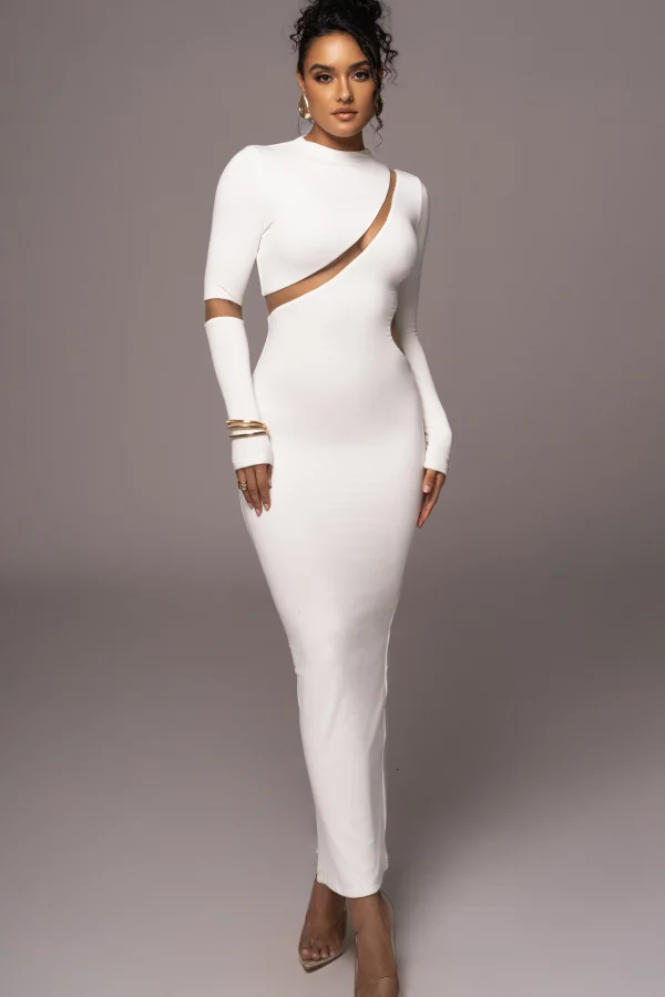 JLUXLABEL Ivory Show Stopper High Neck Dress