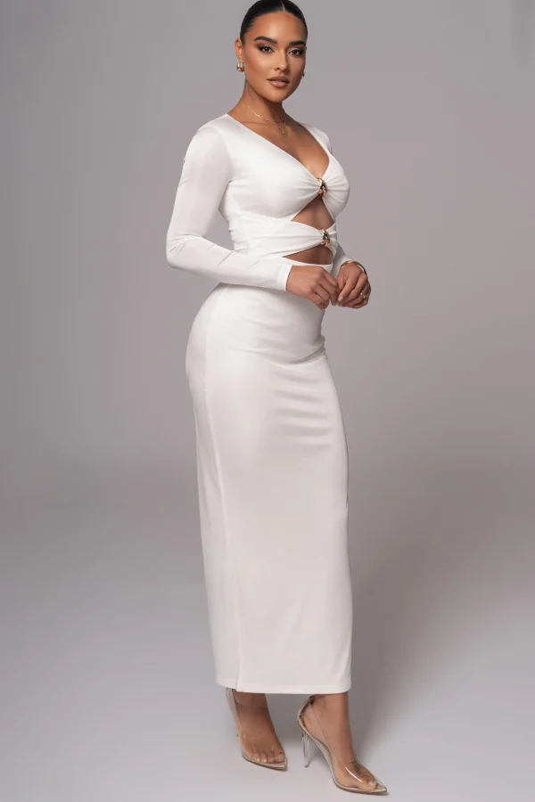 JLUXLABEL Ivory Soiree Cutout Maxi Dress