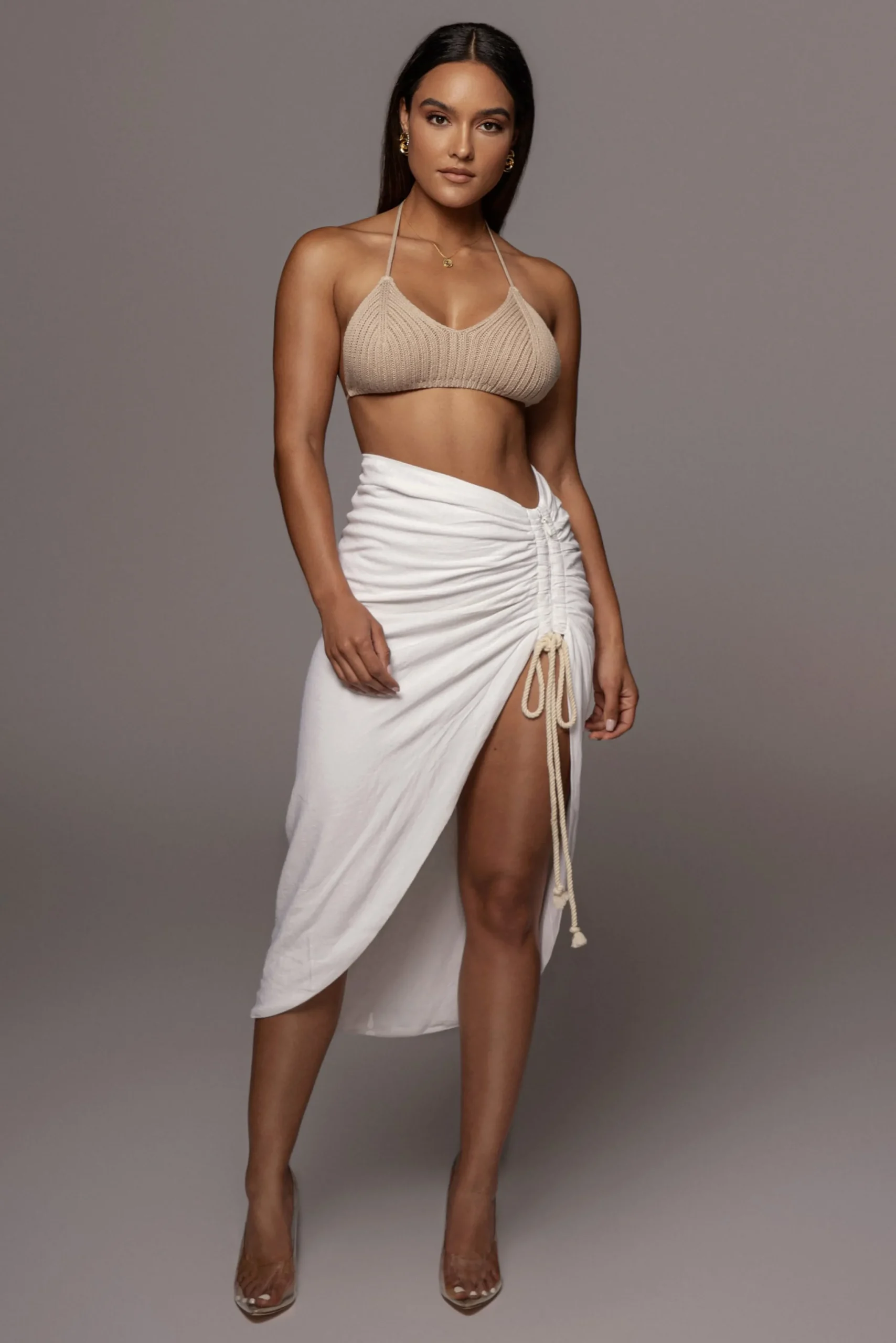 ivory_spring_ruched_linen_7.webp JLUXLABEL Ivory Spring Ruched Linen Skirt