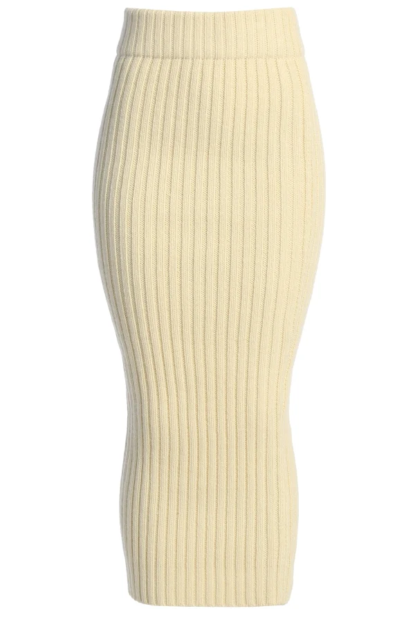 JLUXLABEL Ivory Take Me Home Ribbed Skirt