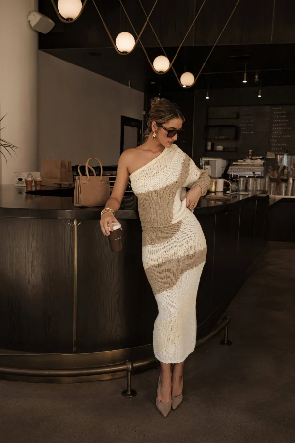 JLUXLABEL Ivory/Beige Monette Printed Knit Skirt