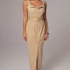 JLUXLABEL Khaki Forever Summer Belted Dress