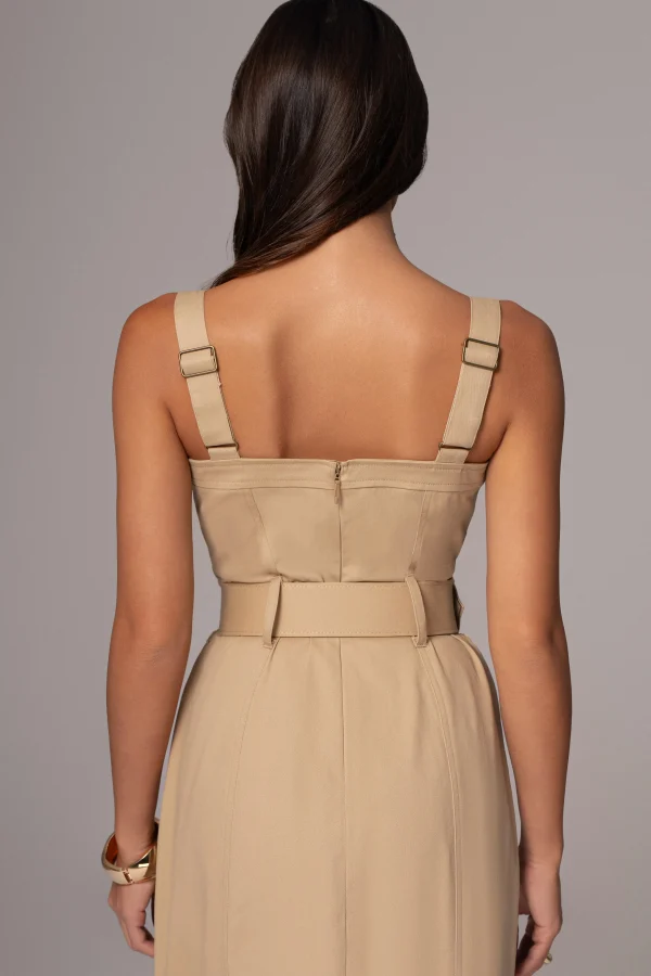 JLUXLABEL Khaki Forever Summer Belted Dress