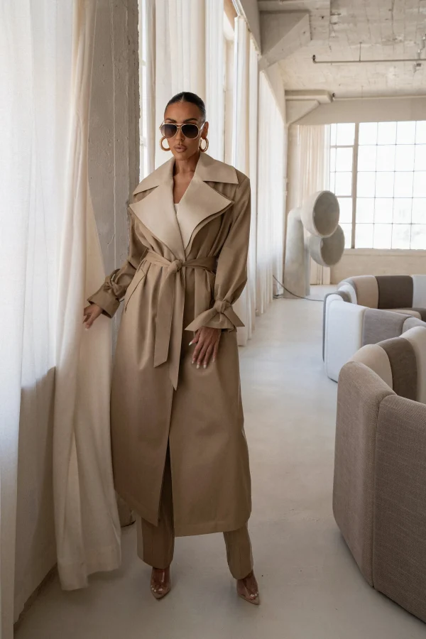 JLUXLABEL Khaki Shona Oversized Coat