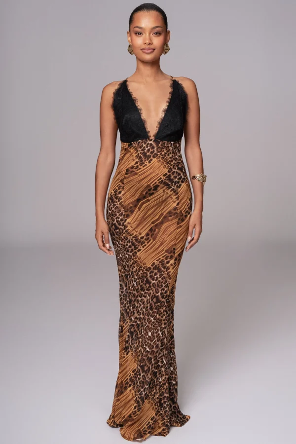 JLUXLABEL Leopard Print Keily Maxi Dress