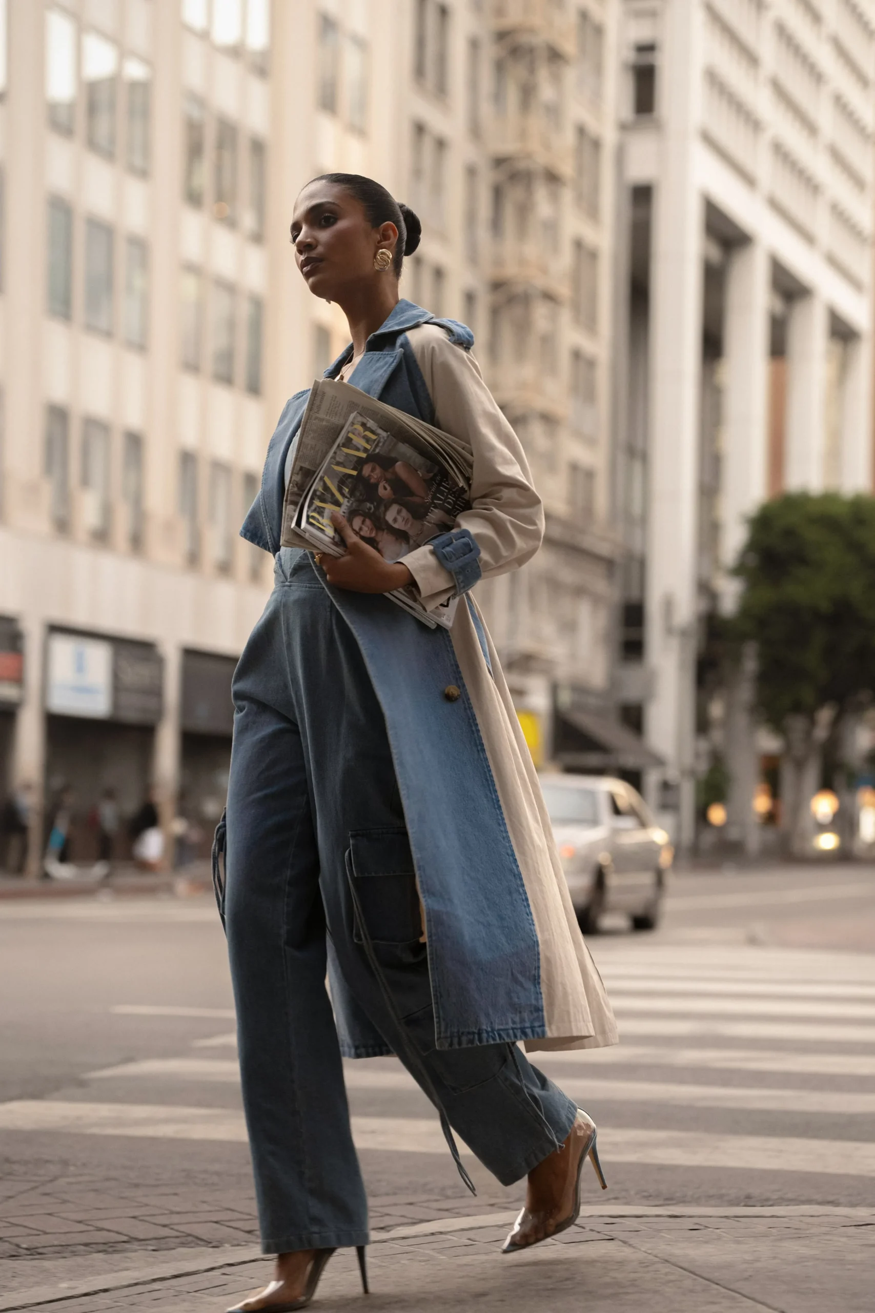 light_wash_denim_leighton_2.webp JLUXLABEL Light Wash Denim Leighton Belted Contrast Coat