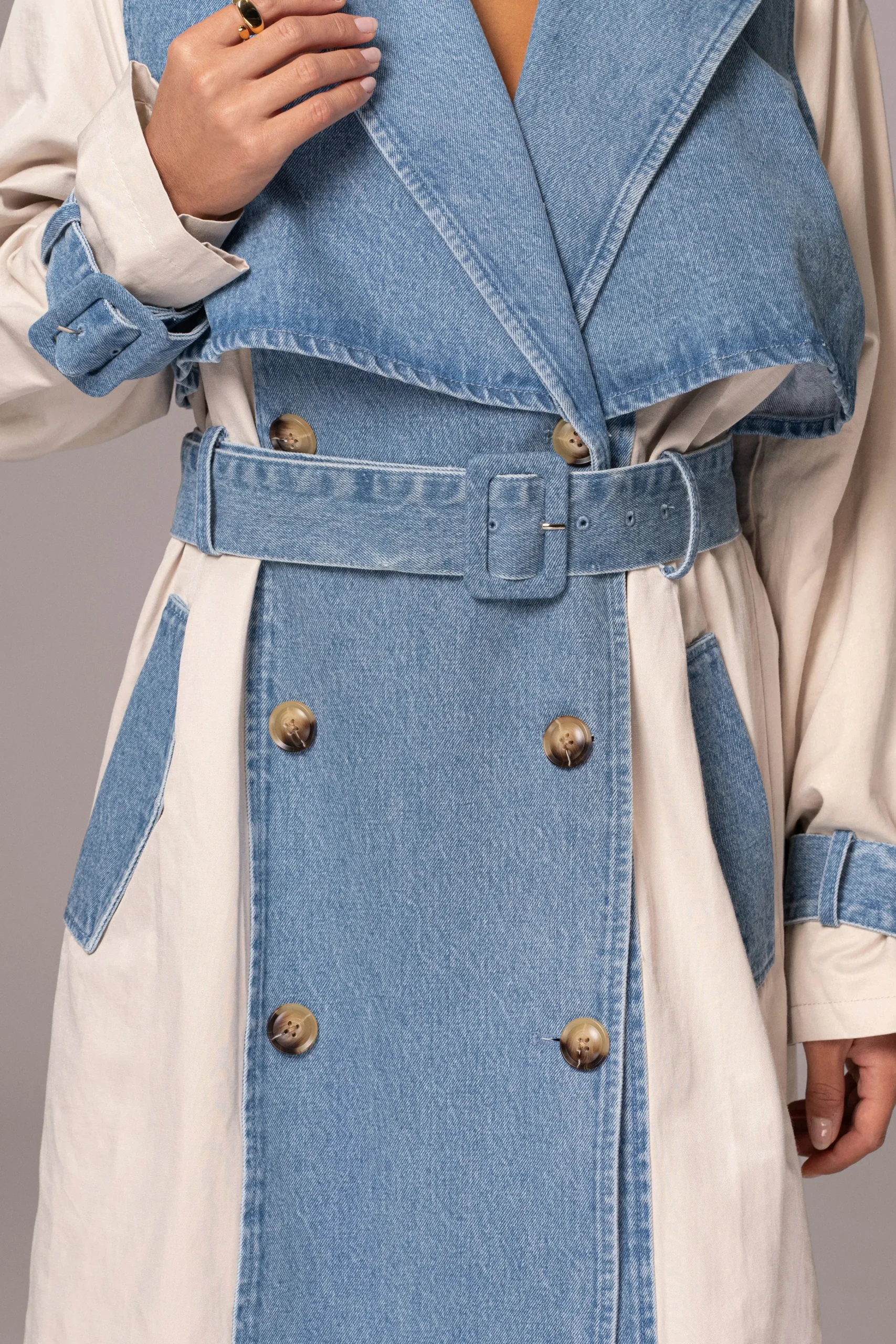 light_wash_denim_leighton_4.webp JLUXLABEL Light Wash Denim Leighton Belted Contrast Coat