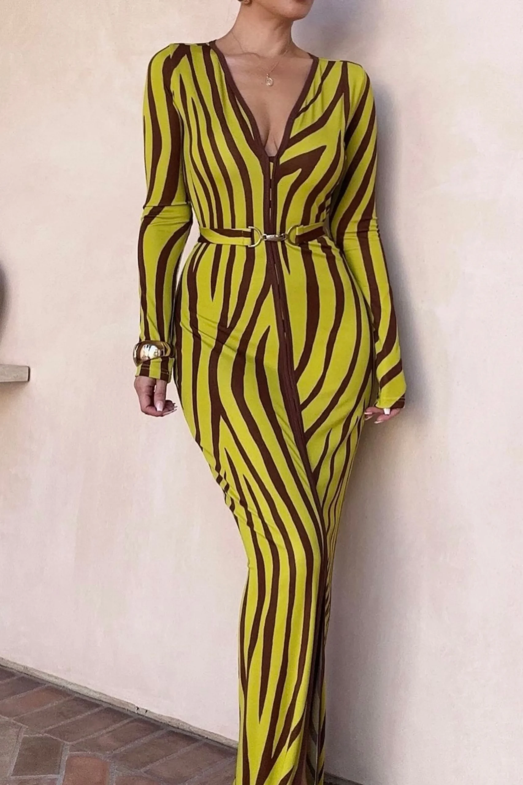 lime_print_juki_maxi_dres_1.webp JLUXLABEL Lime Print Juki Maxi Dress