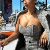 JLUXLABEL Lt. Grey All You Need Tweed Corset
