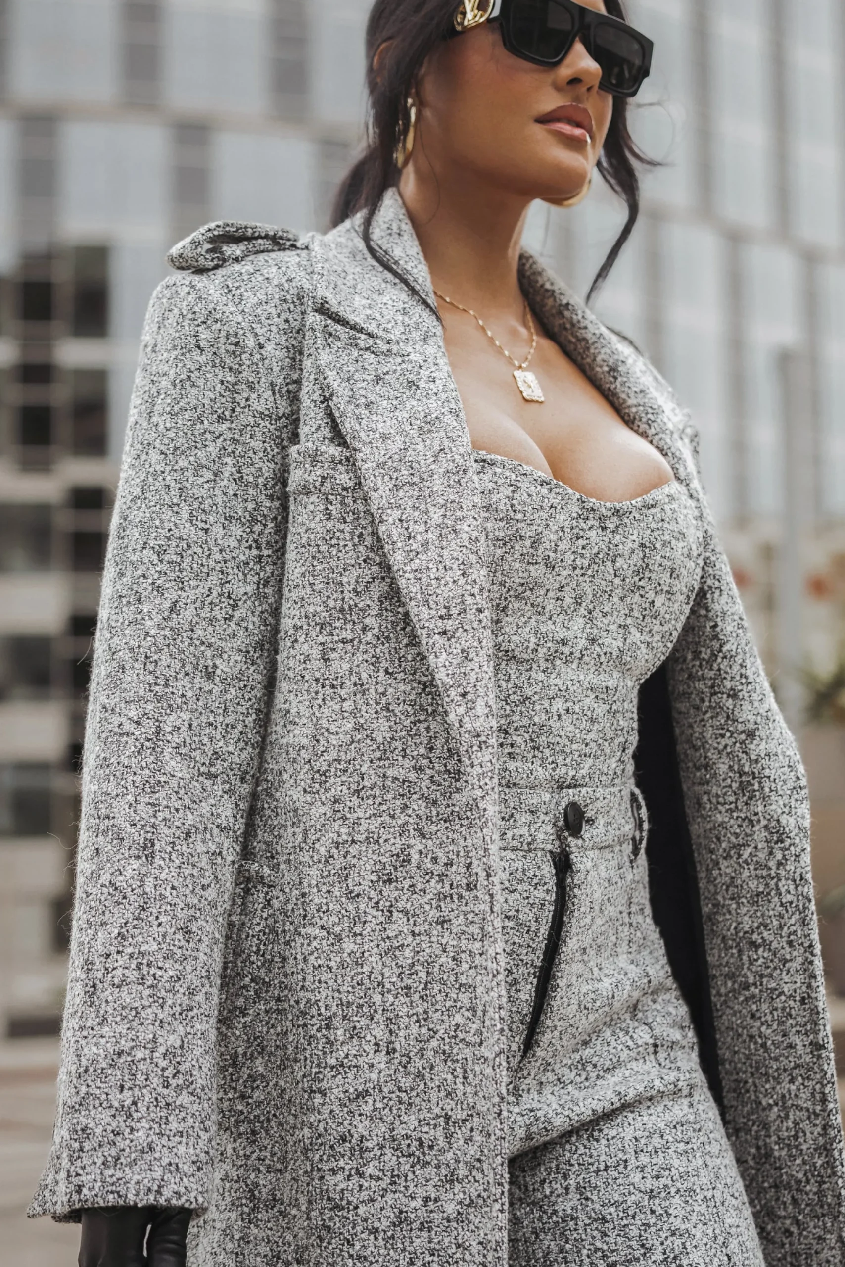 lt_grey_savannah_belted_t_21.webp JLUXLABEL Lt. Grey Savannah Belted Tweed Coat