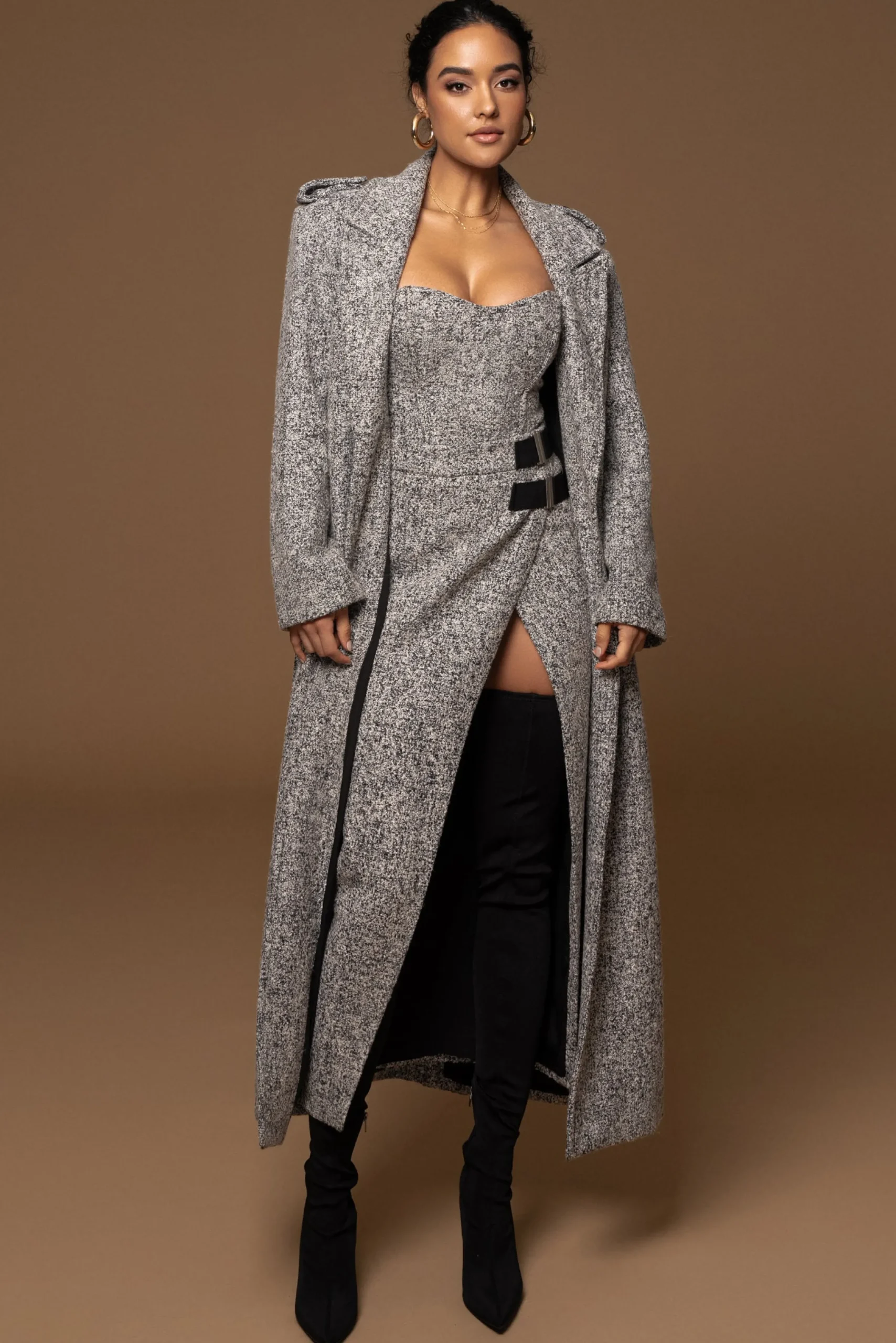 lt_grey_savannah_belted_t_8.webp JLUXLABEL Lt. Grey Savannah Belted Tweed Coat