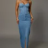 JLUXLABEL Medium Wash Adana Denim Skirt