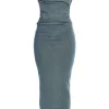 JLUXLABEL Medium Wash Denim Krishna One Shoulder Maxi Dress