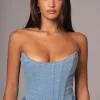 JLUXLABEL Medium Wash  Fenix Reversible Denim Corset