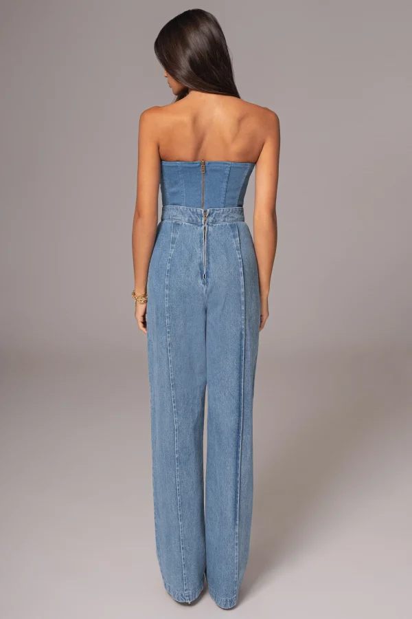 JLUXLABEL Medium Wash Fenix Reversible Denim Corset