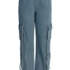 JLUXLABEL Medium Wash Jacinda Denim Utility Pants